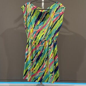 Red Camel Multicolor Striped Summer Top in Aqua, Pink & Yellow